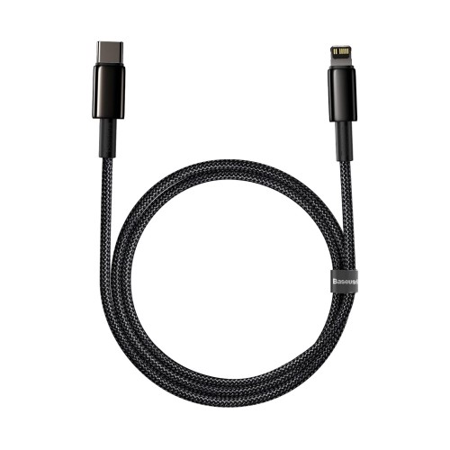 Baseus Cable Type-C to Lightning Tungsten Gold Fast Charging PD 20W 1m, Black