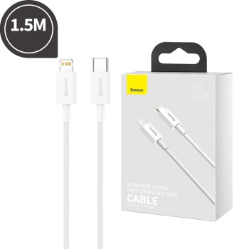 Baseus Cable Type-C to Lightning Superior Series Fast Charging PD 20W 1.5m, White