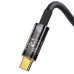 Baseus Cable Explorer Smart Temperature USB-A to Type-C 5A 100W 2m,  Black