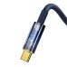 Baseus Cable Explorer Smart Temperature USB-A to Type-C 5A 100W 2m,  Blue