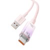 Baseus Cable Explorer Smart Temperature USB-A to Type-C 5A 100W 2m,  Pink