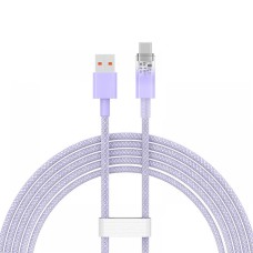 Baseus Cable Explorer Smart Temperature USB-A to Type-C 5A 100W 2m, Purple