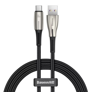 Baseus Cable USB to Type-C Water Drop-Shaped 6A 66W 1m, Black