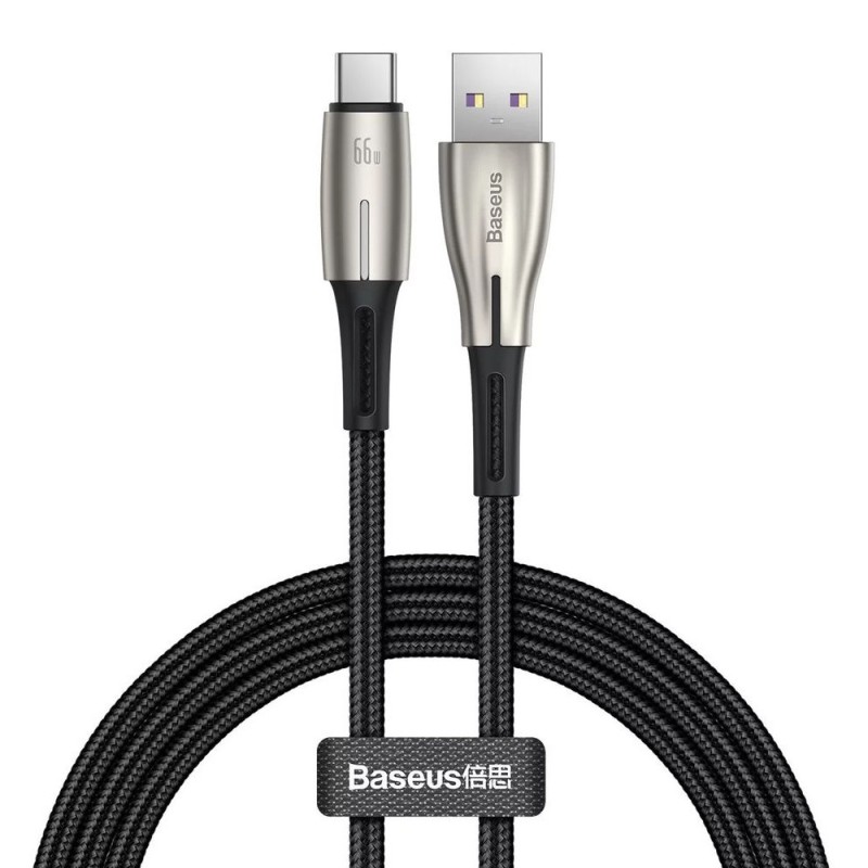 Baseus Cable USB to Type-C Water Drop-Shaped 6A 66W 1m, Black