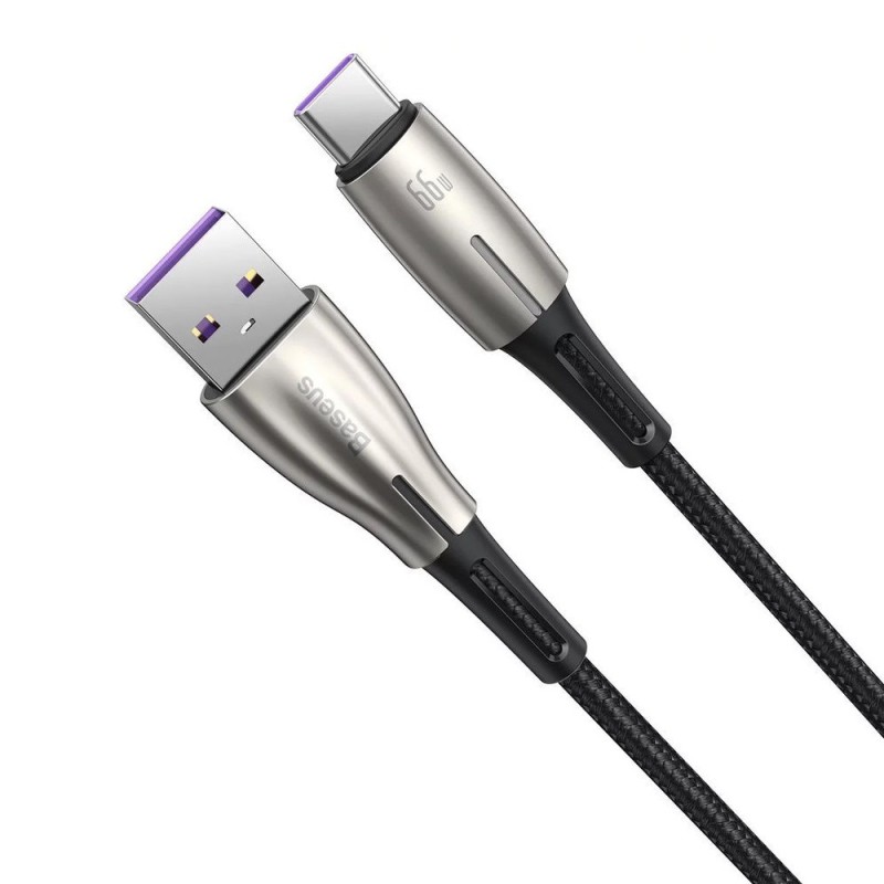 Baseus Cable USB to Type-C Water Drop-Shaped 6A 66W 1m, Black