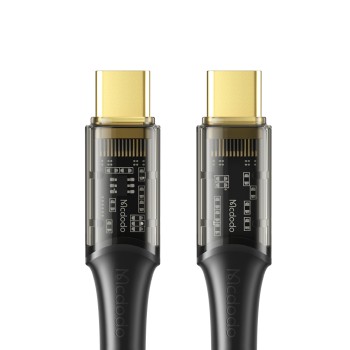 Mcdodo Cable Type-C to Type-C PD Transparent Amber 100W 5A 1.2m, Black
