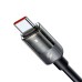 Mcdodo Cable Auto Power off Transparent USB-A to Type-C 6A 100W 1.2m, Black