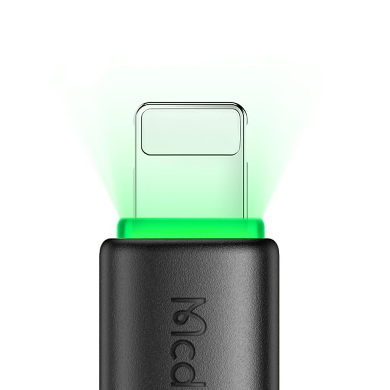 Mcdodo Cable Alpha Series USB-A to Lightning with LED 2A 1.2m, Black