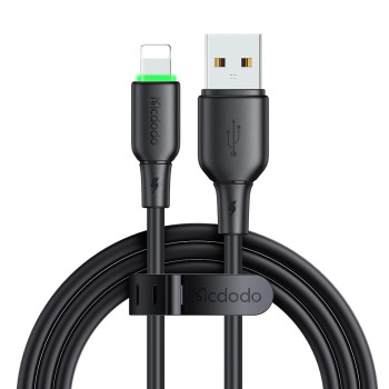 Mcdodo Cable Alpha Series USB-A to Lightning with LED 2A 1.2m, Black