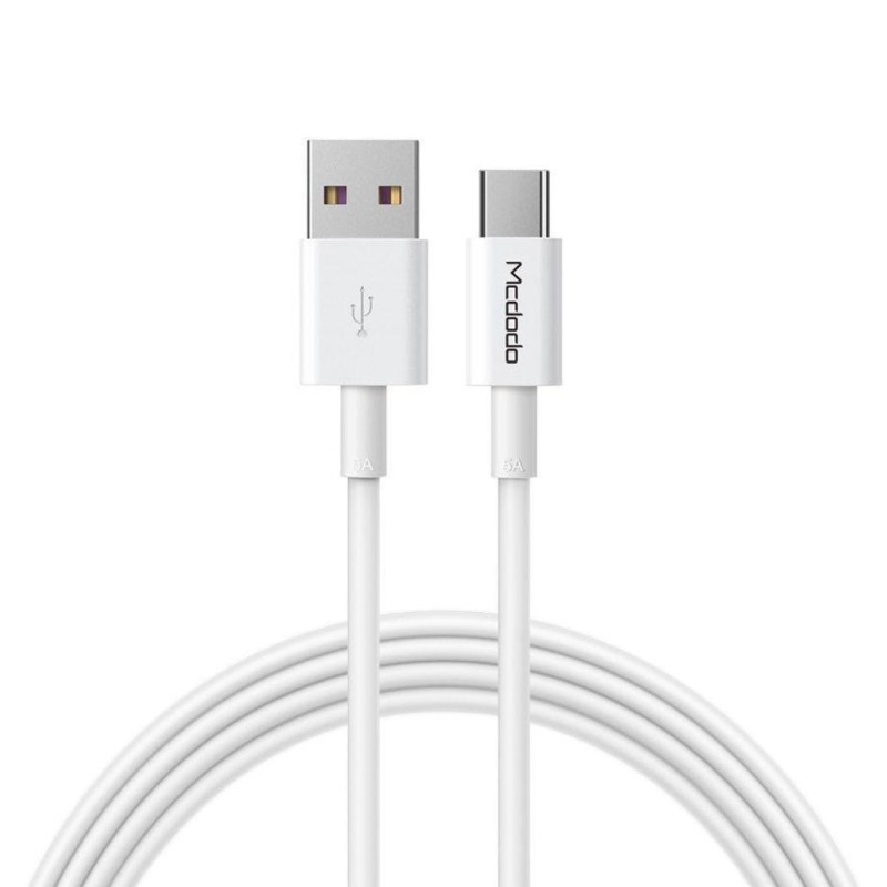 Mcdodo Cable Element Series USB-A to Type-C 5A 100W QC4.0, White