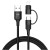 Mcdodo Cable Atom Series 2 in 1 USB-A to Lightning+Type-C with LED 2.4A 1.2m, Black