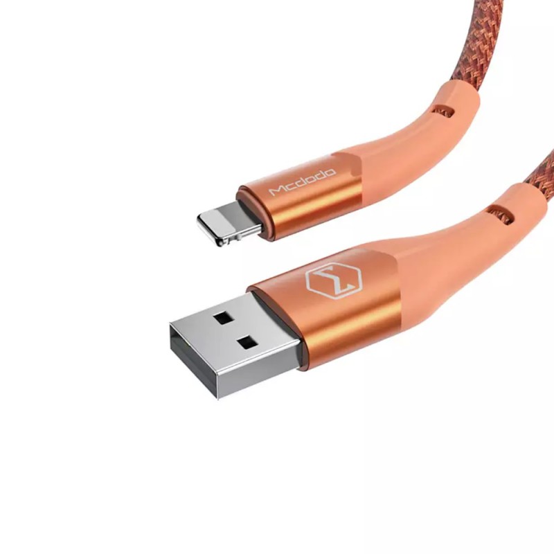 Mcdodo Cable Magnificence Series USB-A to Lightning with Switching LED 1.2m 2.0A, Orange