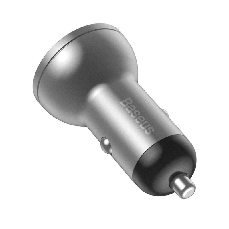 Baseus Car Charger 2xUSB Fast Charge 24W, Grey