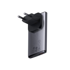 Baseus Wall Charger GaN5 Pro Ultra Slim 1*USB-A+1*Type-C 65W with Cable Type-C to Type-C 100W 1m, Gray