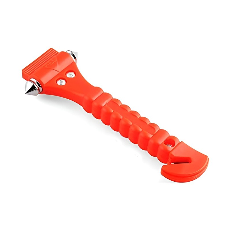 Car Emergency Safety Escape Hammer and Seatbelt Cutter 2 in 1, Red