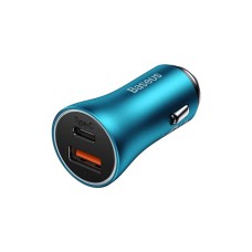 Baseus Car Charger Golden Contactor Max 1*USB-A+1*Type-C 60W, Blue (Damaged Boxes)