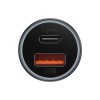 Baseus Car Charger Golden Contactor Max 1*USB-A+1*Type-C 60W, Grey
