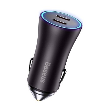 Baseus Car Charger Golden Contactor Pro 2*Type-C 40W, Grey