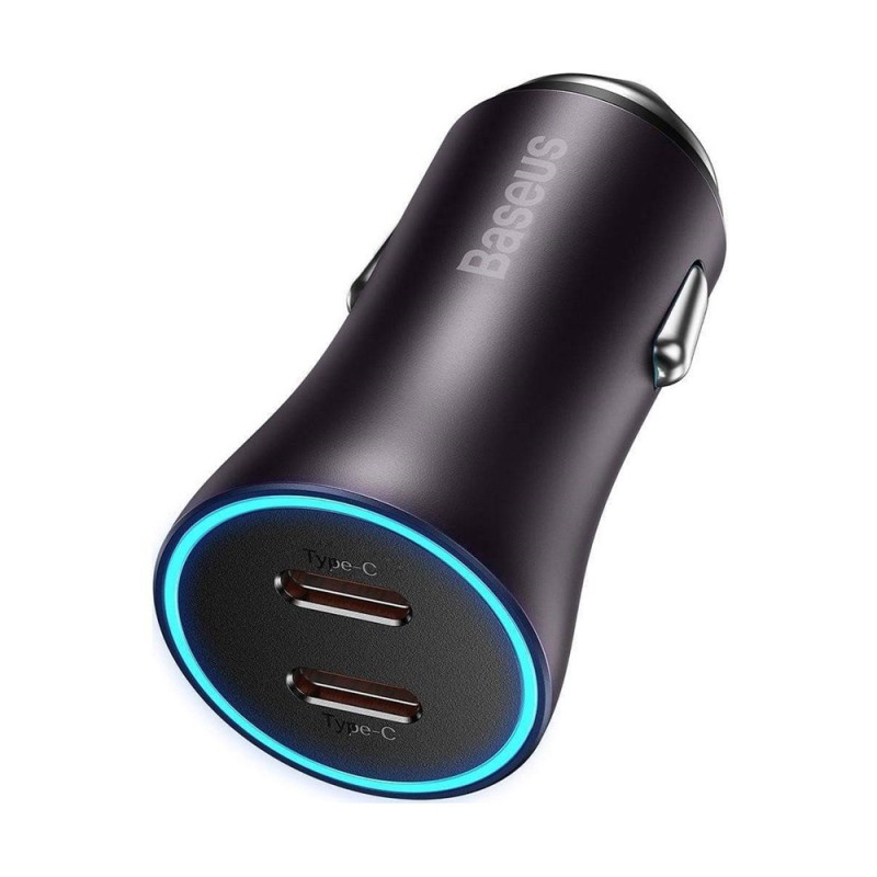 Baseus Car Charger Golden Contactor Pro 2*Type-C 40W, Grey