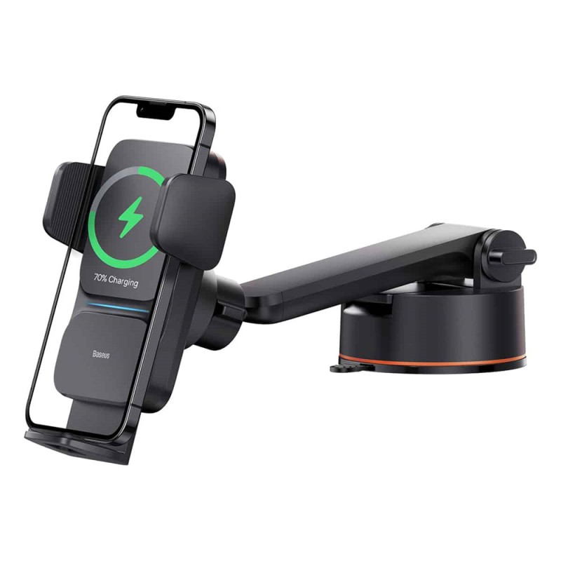 Baseus Wisdom Auto Alignment Car Mount Wireless Charger（QI 15W（Suction Base), Black
