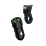 Charome Car Charger with Cable USB to Lightning C6, Black