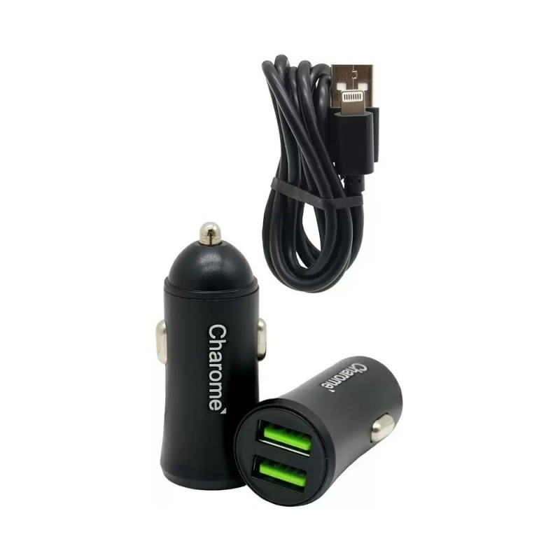 Charome Car Charger with Cable USB to Lightning C6, Black