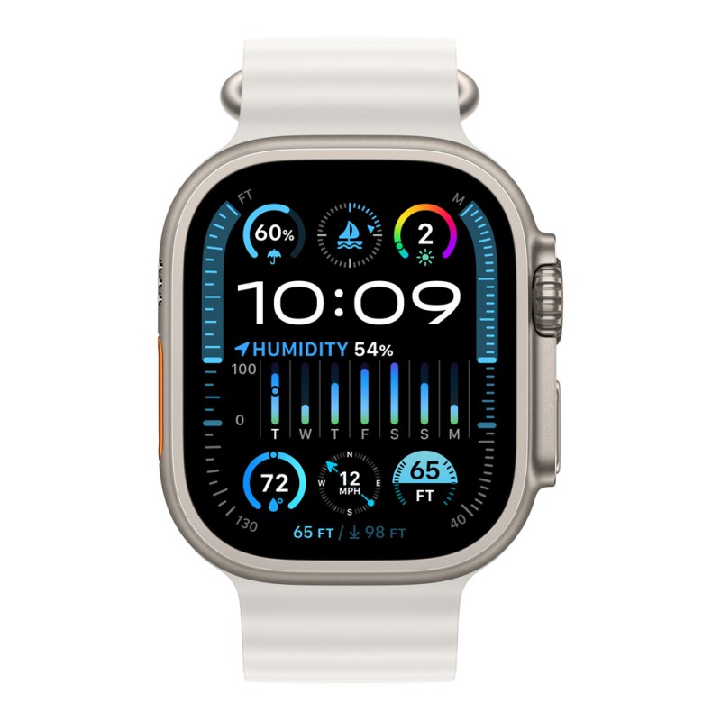 Watch Ultra 2, 49mm, Titanium (White Ocean Strap Orange) (Replica)