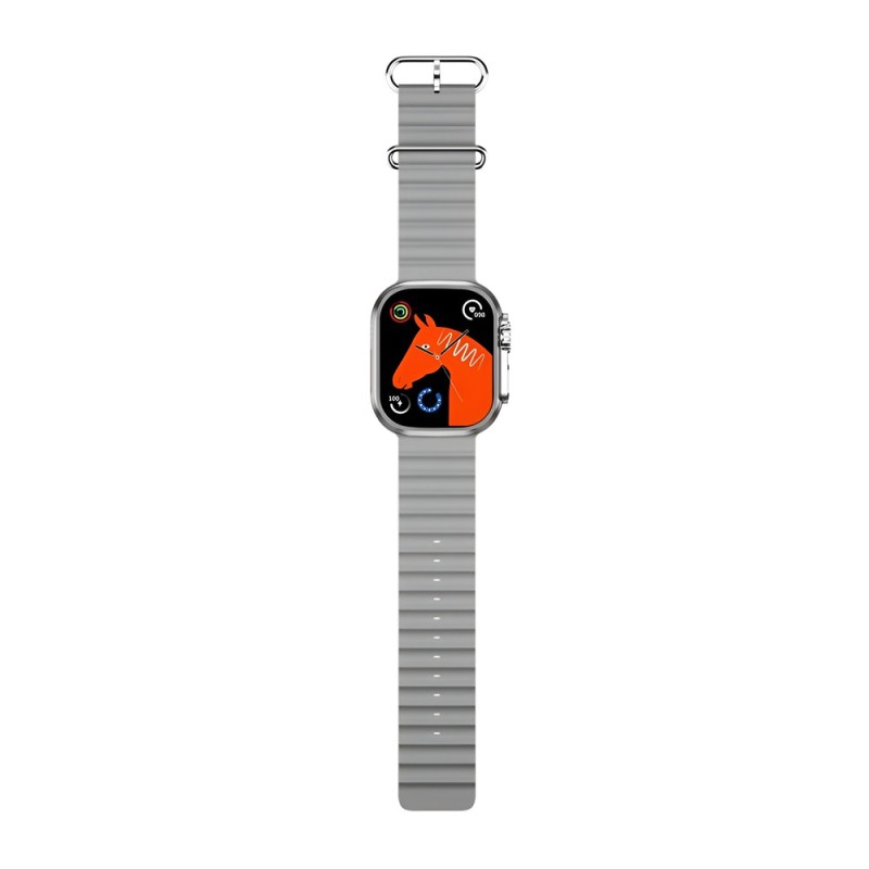 Charome Smart Watch HD Call T8s Ultra Max, With 2 Straps, Silver