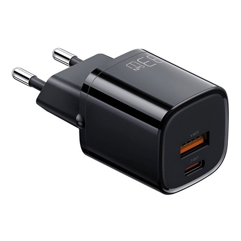Mcdodo Wall Charger Nano Series 1*USB-A+1*Type-C 3A 33W, Black