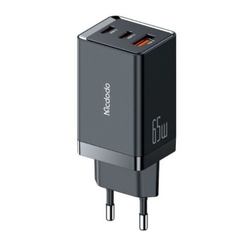 Mcdodo GaN 5 Mini Chargers 2xType-C 1xUSB 65W, Black