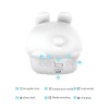 Cute Series Night Light Alarm Clock Tapping Shy Rabbit, White