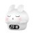 Cute Series Night Light Alarm Clock Tapping Shy Rabbit, White