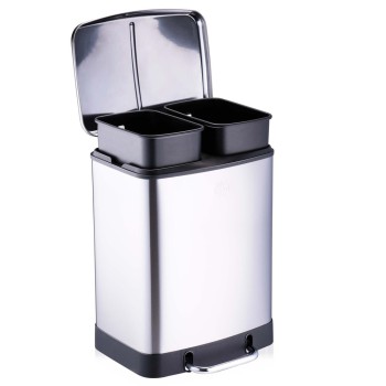 Dirt Devil Pedal Bin 2x12 L Soft Close Silver DDPBIN2X12