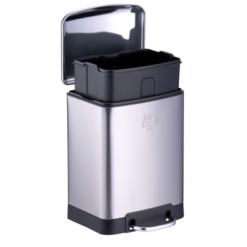 Dirt Devil Pedal Bin 6 L Soft Close Silver DDPBIN6