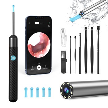 Ear Wax Removal Kit Y8 with Wi-Fi, 2MP Camera,1080P, IP67, Black