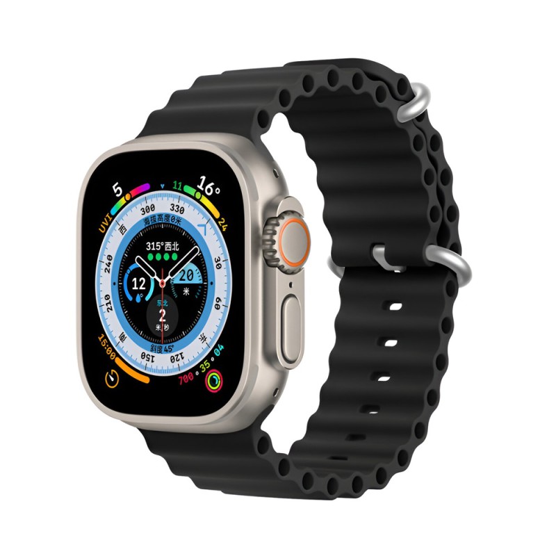 DUX DUCIS Strap Ocean Wave Version Apple Watch 42MM/44MM/45MM, Black