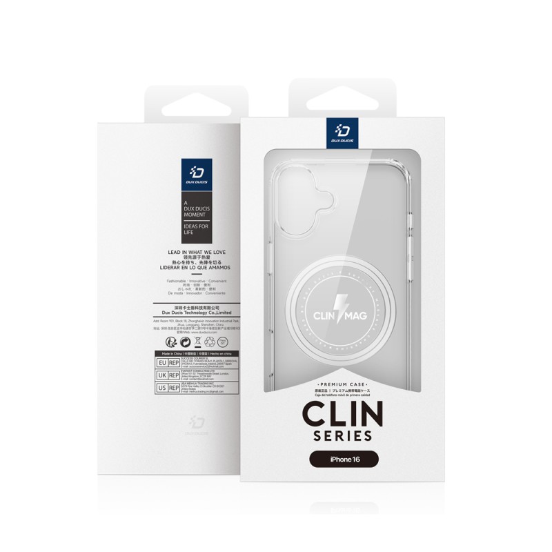DUX DUCIS Case TPU for iPhone 16 Clin with MagSafe, Clear