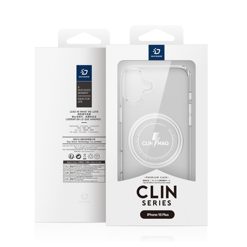 DUX DUCIS Case TPU for iPhone 16 Plus Clin with MagSafe, Clear