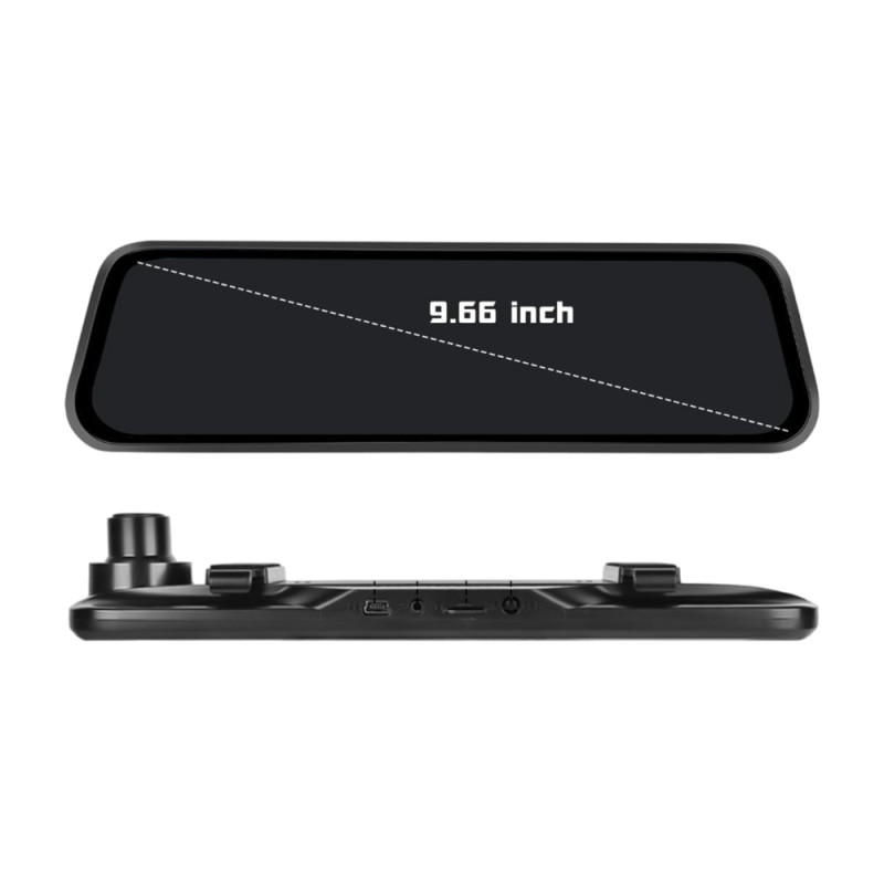 DVR Full-Screen Streaming With 2.5D Front And Rear Dual Lenses, Large Wide-Angle Touch Screen Operation, 10-inch Screen, Black