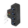 Car Cigarette Lighter Adapter 4 Sockets 120W, Black
