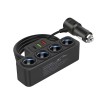 Car Cigarette Lighter Adapter 4 Sockets 120W, Black