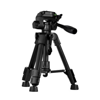 Tripod Photography Professional Aluminum 63,5cm (Locking Knob, Support Smooth 360°), Black D-50