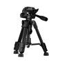 Tripod Photography Professional Aluminum 63,5cm (Locking Knob, Support Smooth 360°), Black D-50