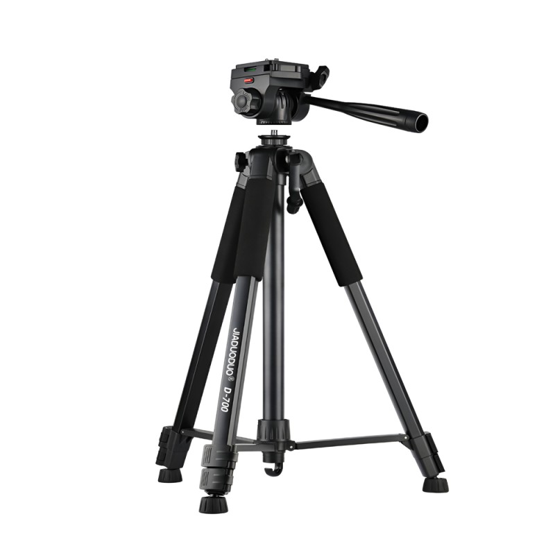 Tripod Photography Professional Aluminum 171cm (Locking Knob, Support Smooth 360°), Black D-700K