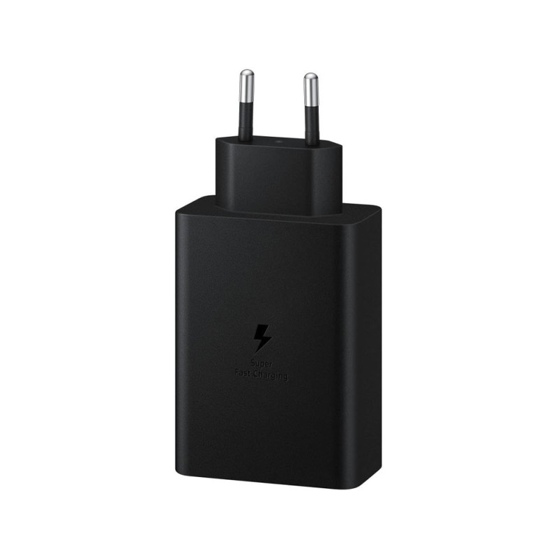 Samsung Wall Charger 2xType-C + 1xType-A Super Fast Charging 65W Trio, Black Samsung Wall Charger 2xType-C + 1xType-A Super Fast Charging 65W Trio, Black