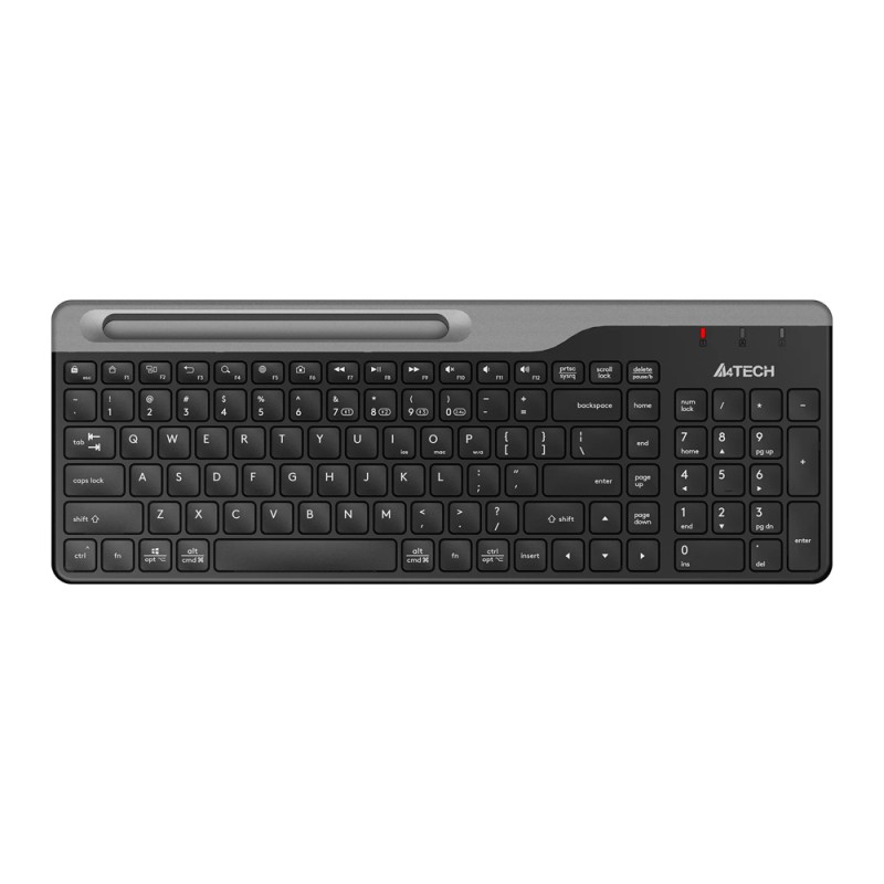 A4Tech Wireless Keyboard FBK25, Multimedia, Smartphone Cradle, up to 4 Devices, BT/2.4Ghz, Black