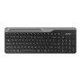 A4Tech Wireless Keyboard FBK25, Multimedia, Smartphone Cradle, up to 4 Devices, BT/2.4Ghz, Black