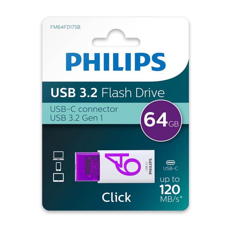 PHILIPS USB Drive 3.2 + Type-C Port,  64 GB