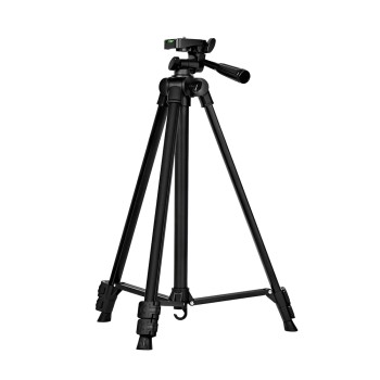 Tripod Photography Professional Aluminum 125cm (Locking Knob, Support Smooth 360°), Black F-13T