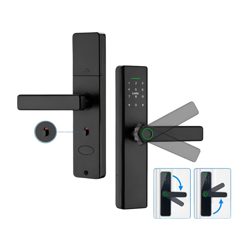 Smart Lock with Fingerprint Outdoor, Password. Tuya APP G518, Black